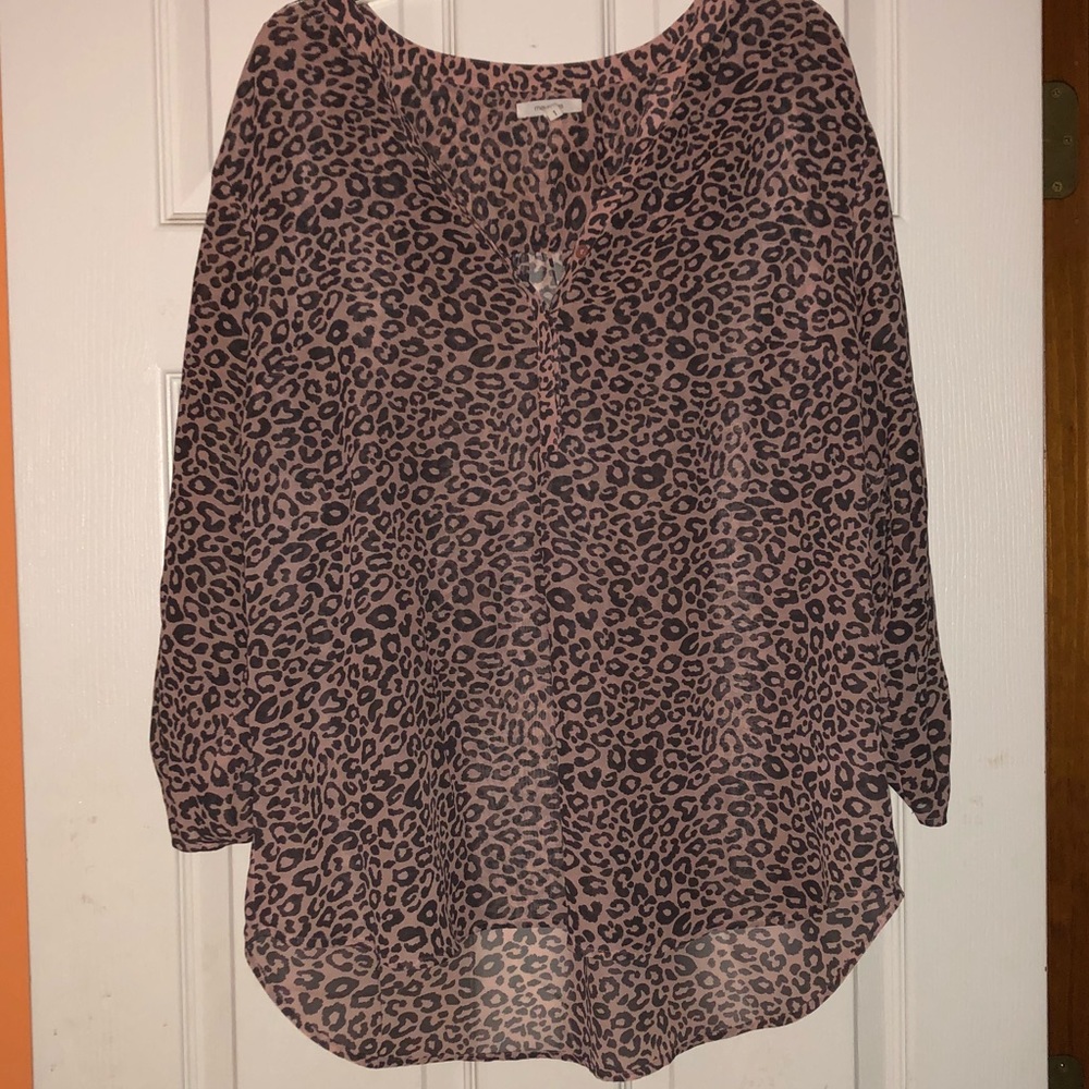 Cheetah print “perfect” blouse